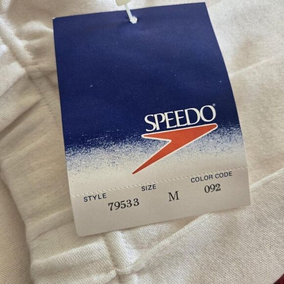 Vintage 80s Speedo Joggers Sweat Pants Ivory Mens M NEW Deadstock Straight Leg - Picture 8 of 8